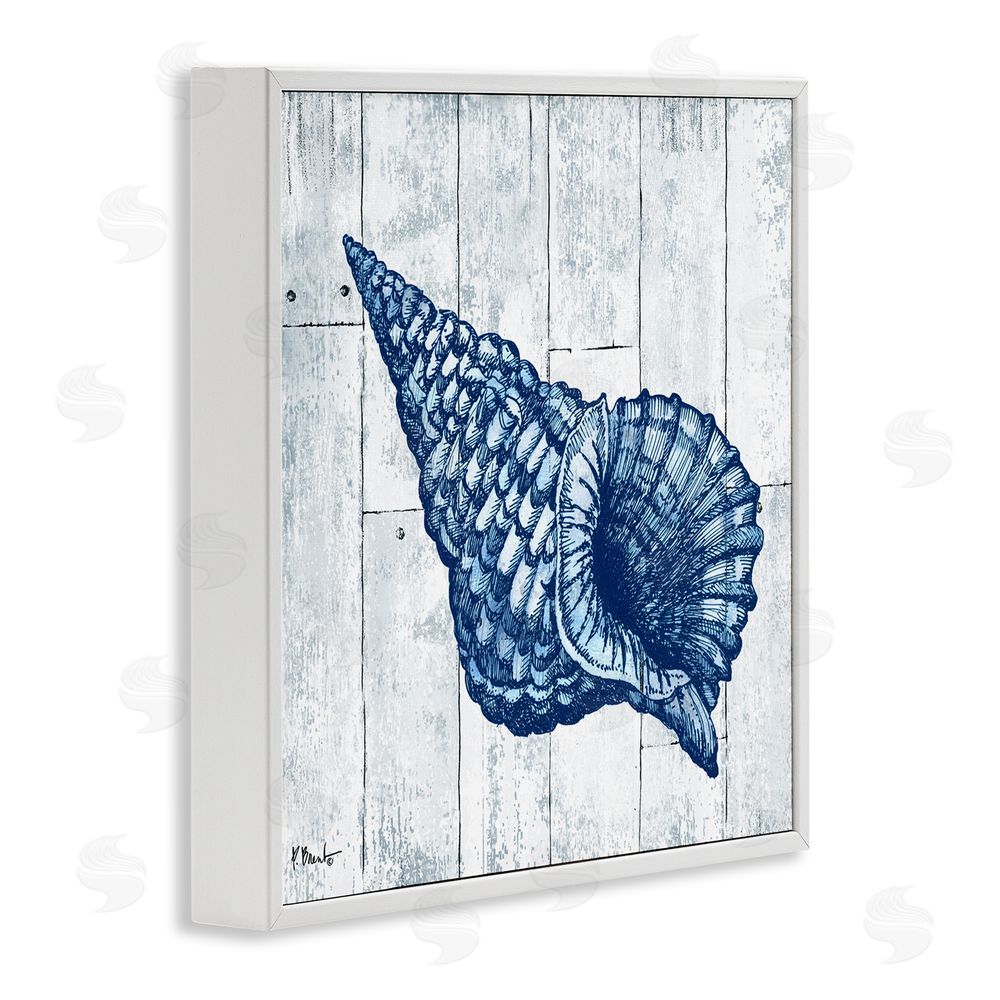 Paul Brent Coastal Timberland Conch White Framed Giclee Wall Art Print