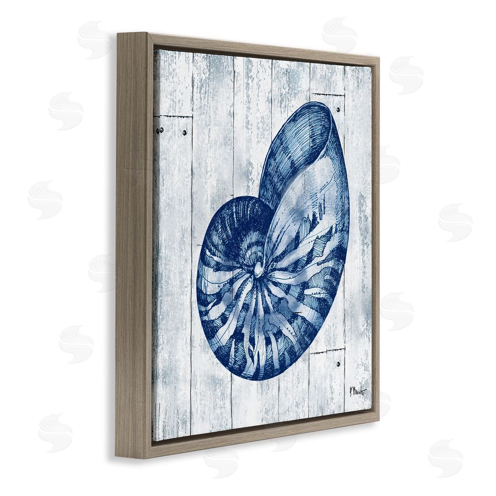 Paul Brent Coastal Timberland Nautilus Brown Floating Frame Canvas Wall Art Print