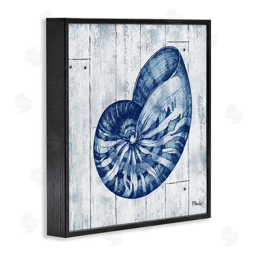 Paul Brent Coastal Timberland Nautilus Black Framed Giclee Wall Art Print