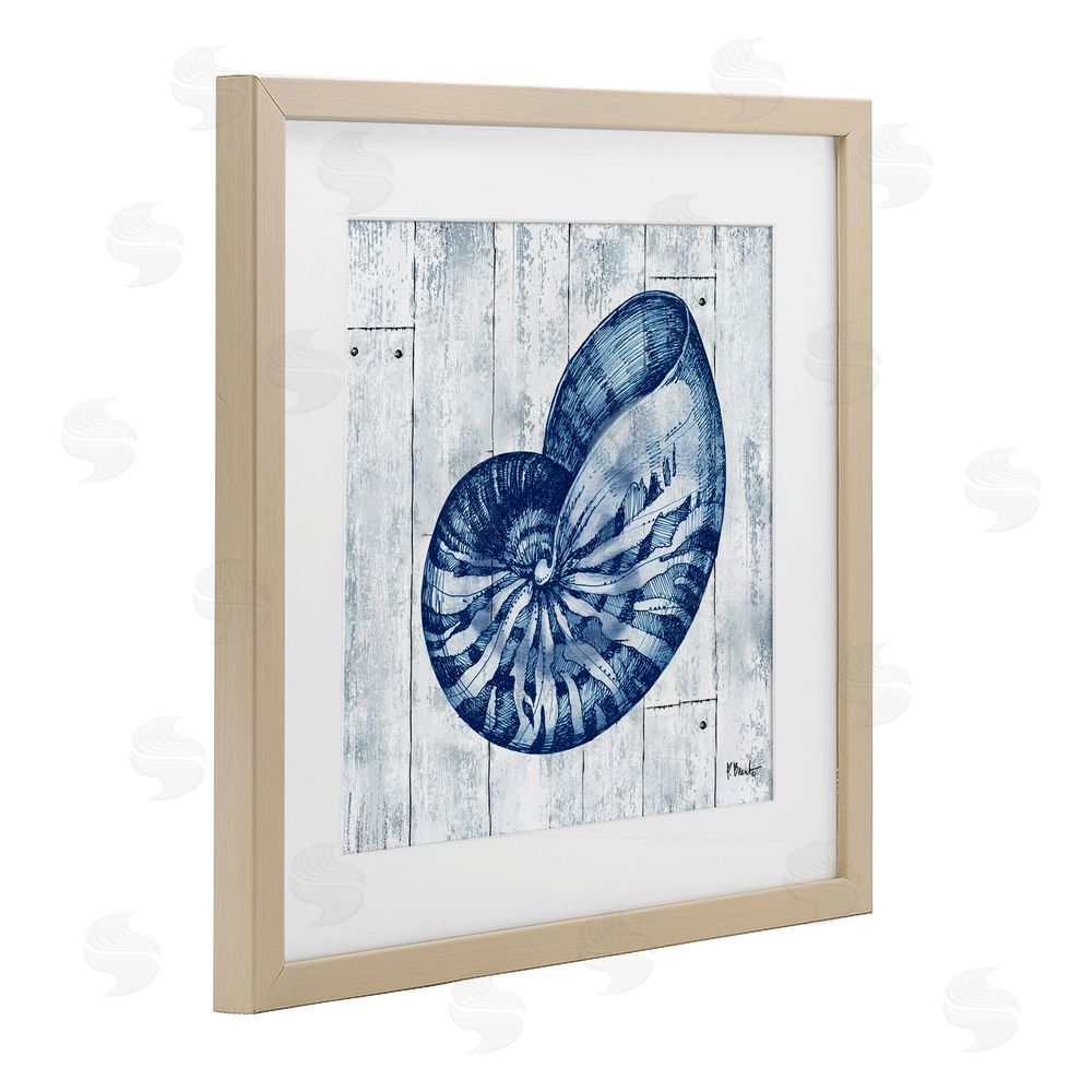Paul Brent Coastal Timberland Nautilus Brown Framed Print Under Glass Wall Art