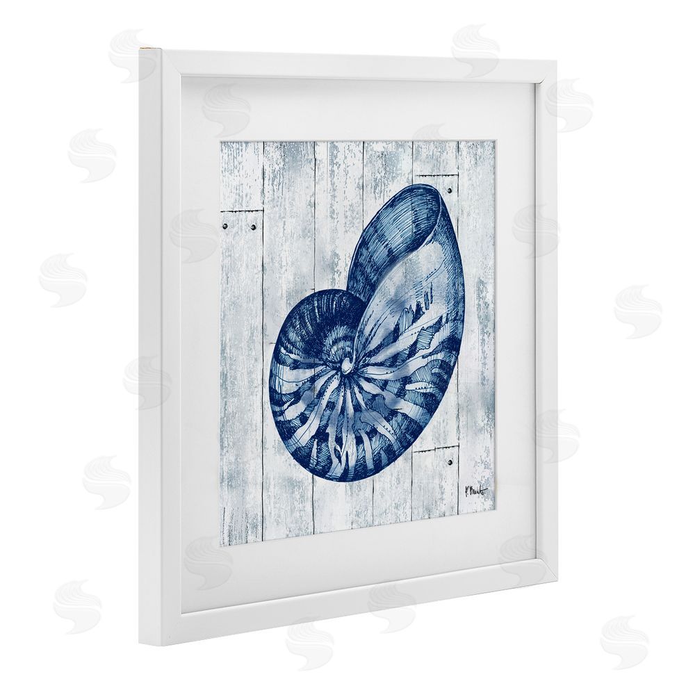 Paul Brent Coastal Timberland Nautilus White Framed Print Under Glass Wall Art