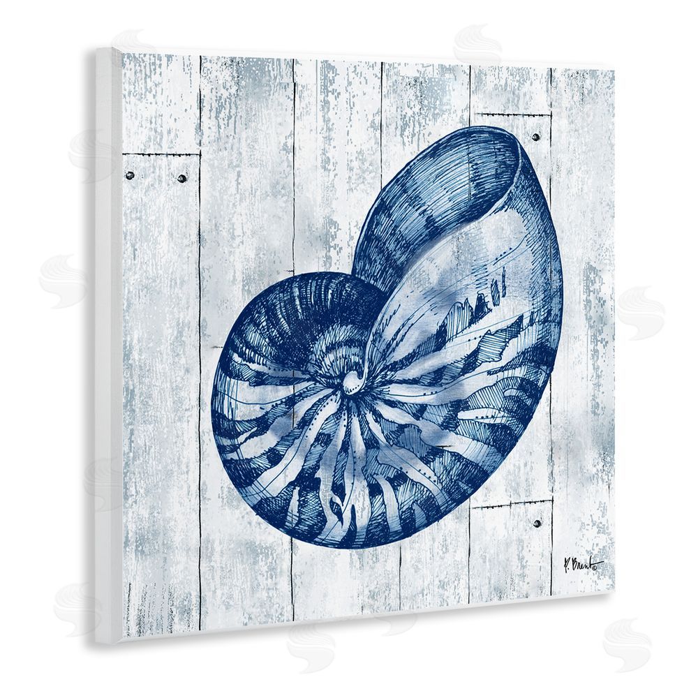 Paul Brent Coastal Timberland Nautilus Wall Plaque with Fixed Lithograph Print
