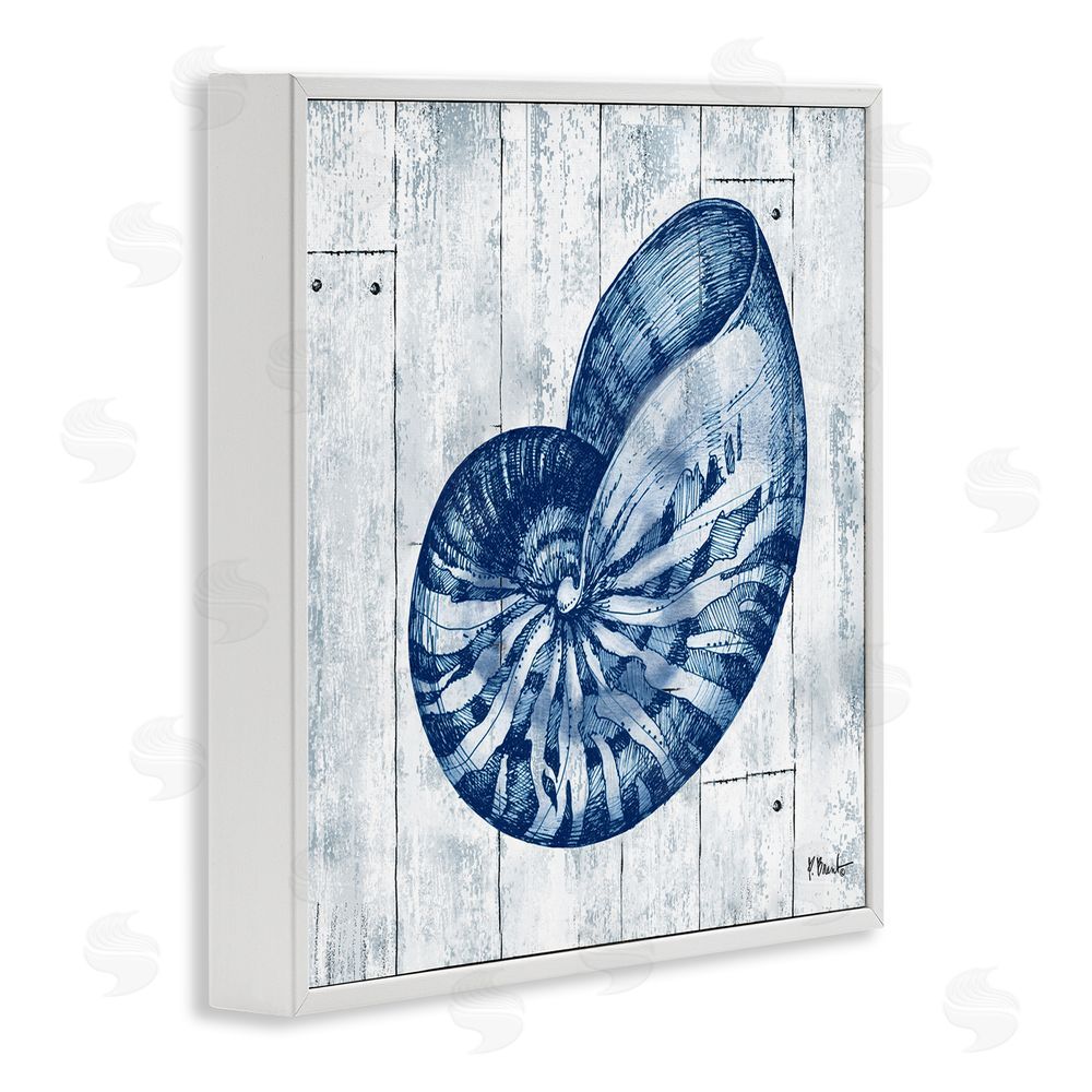Paul Brent Coastal Timberland Nautilus White Framed Giclee Wall Art Print