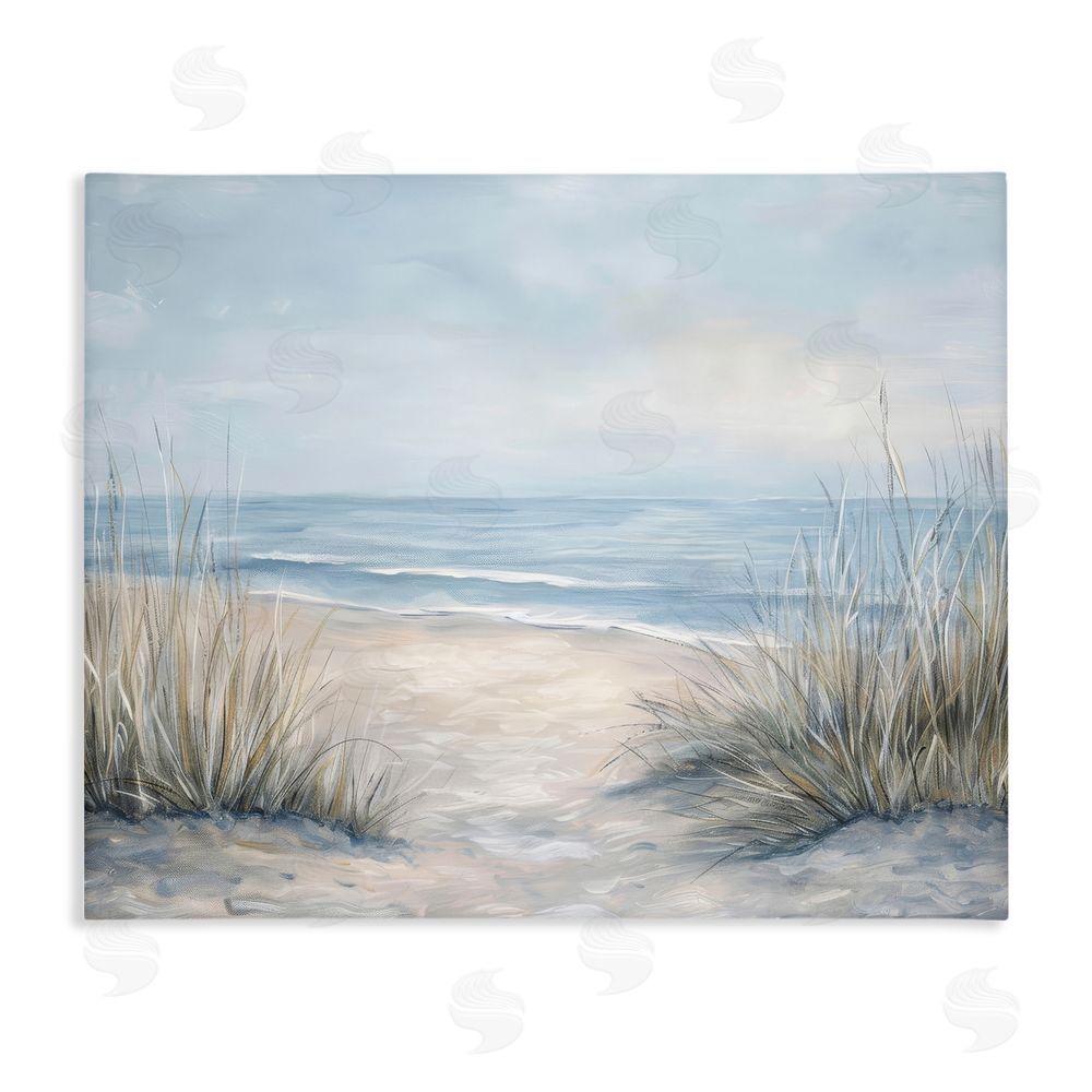 Petal Prints Design To The Beach Tranquil Landscape Stretched Canvas Wall Art Print