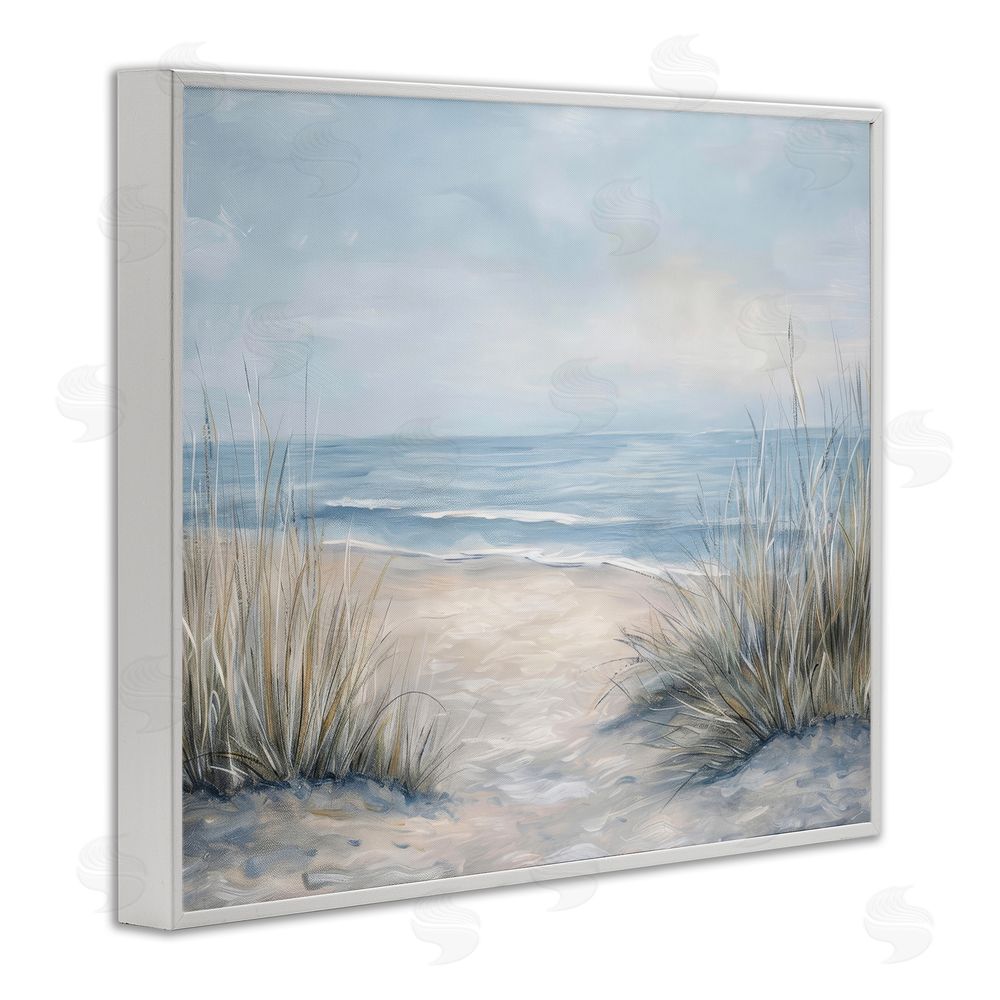 Petal Prints Design To The Beach Tranquil Landscape White Framed Giclee Wall Art Print