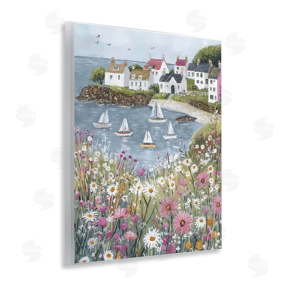 Riley B Seaside Sailboats in Village Bay Wall Plaque Printed Art