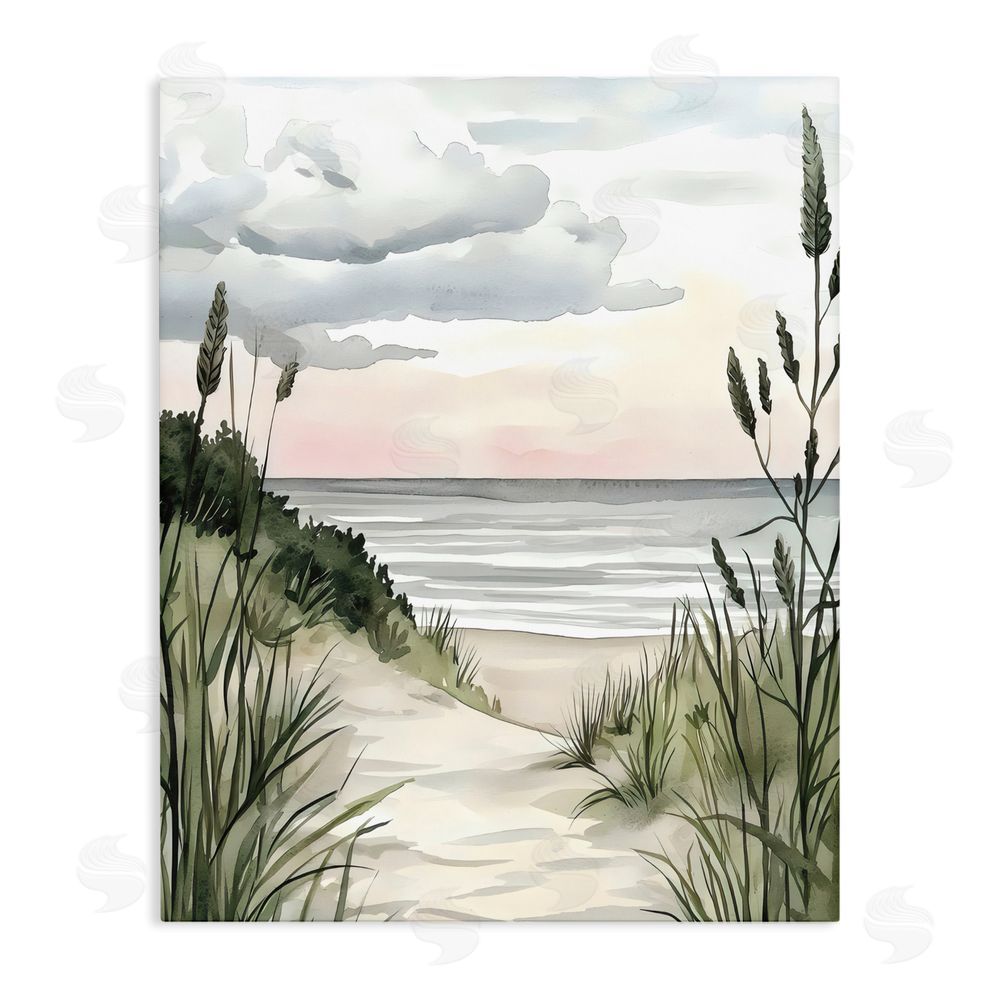 Riley B Coastal Calm Seaside Dunes Stretched Canvas Wall Art