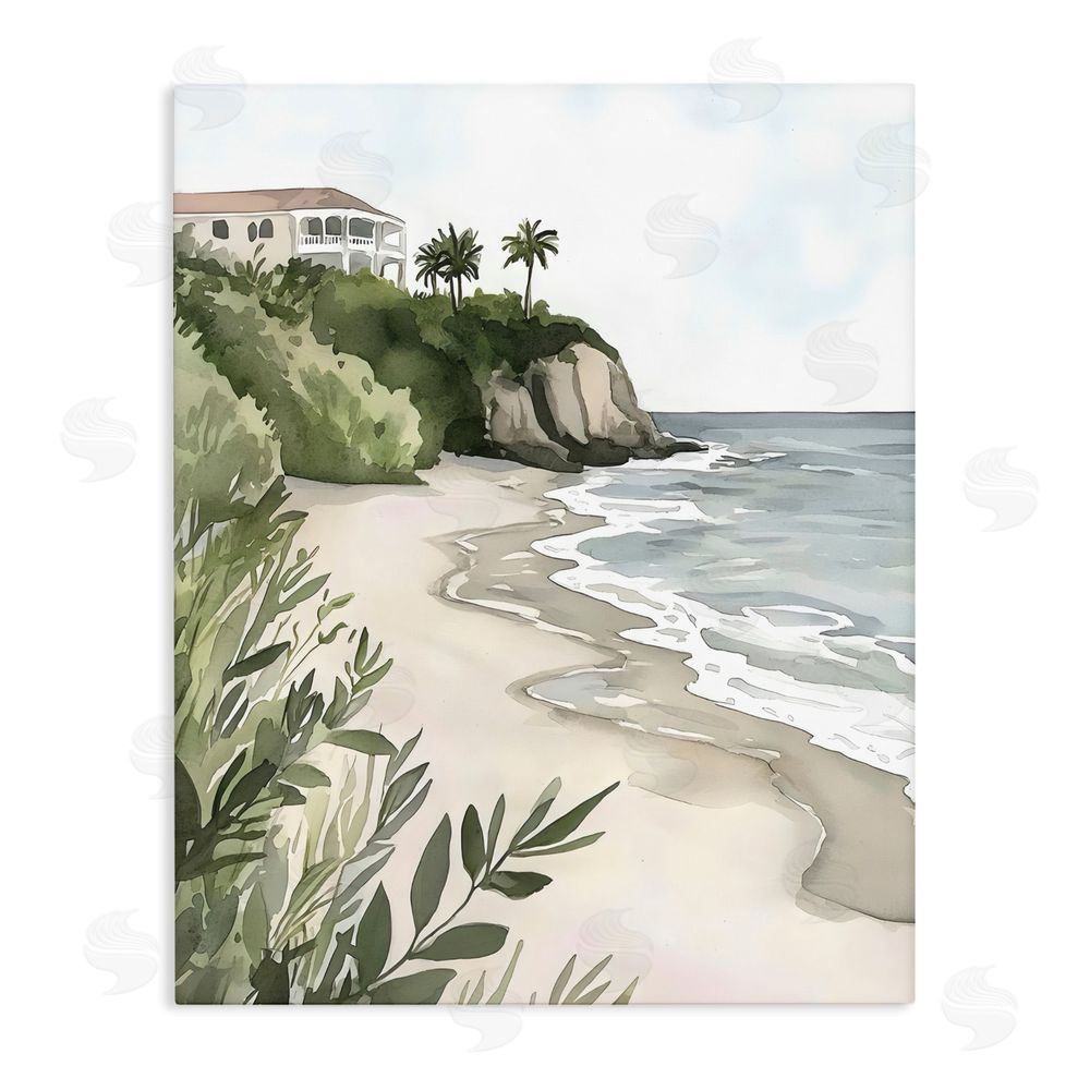Riley B Coastal Calm Villa on Bluff Stretched Canvas Wall Art