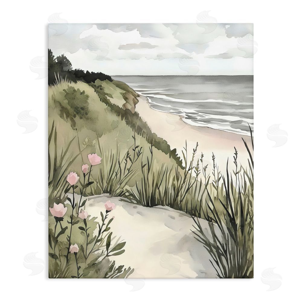 Riley B Coastal Calm on Sandy Dunes Stretched Canvas Wall Art