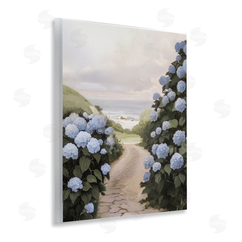 Sisi and Seb Coastal Hydrangea Pathway Wall Plaque with Fixed Lithograph Print