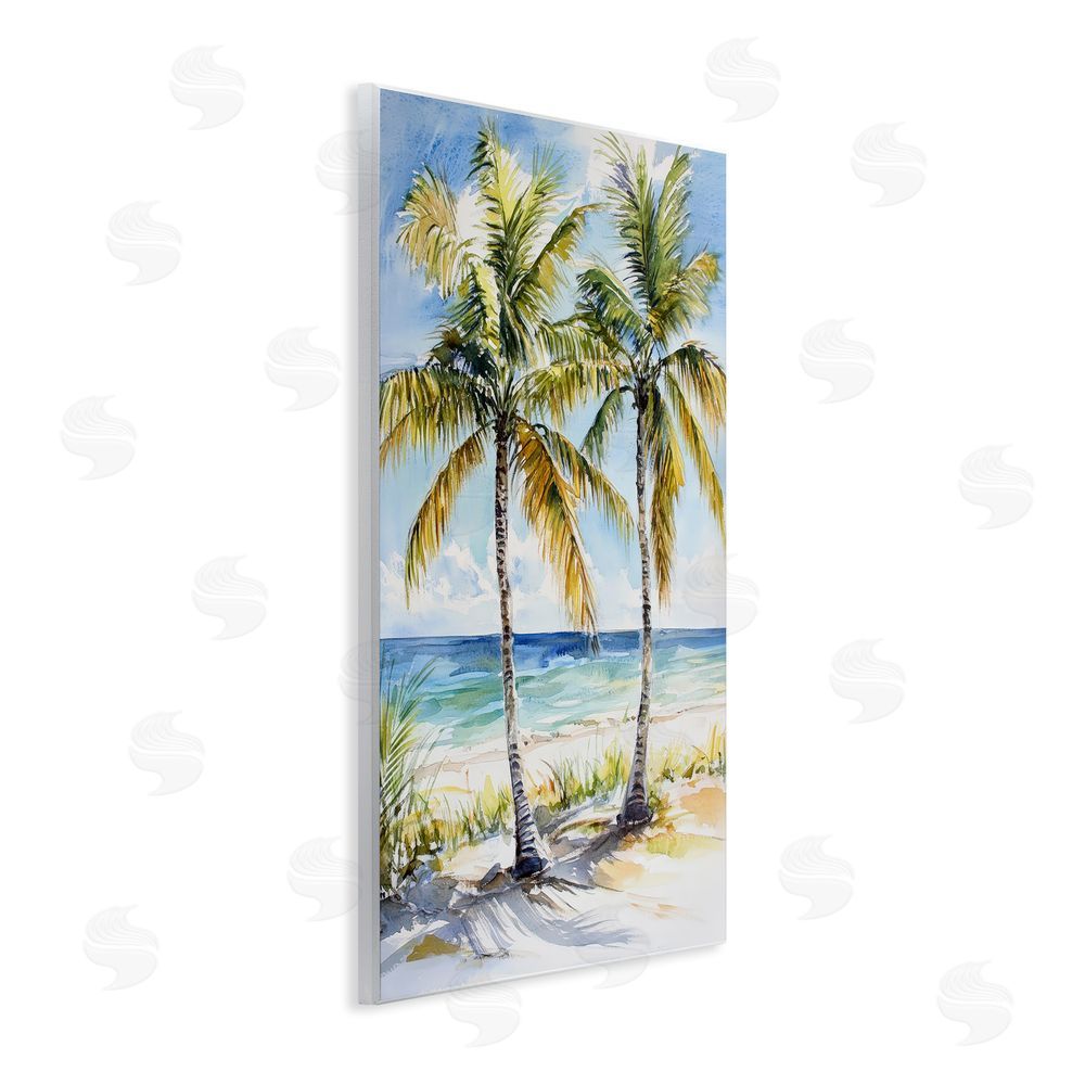 Petal Prints Design Sandy Palms Duo Ocean View Wall Plaque Printed Art