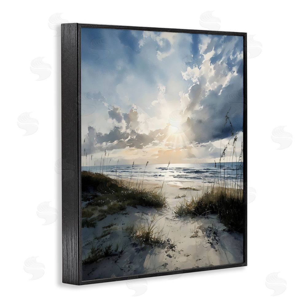 Franklyn Gregory Sunshine On The Beach Black Framed Giclee Wall Art Print