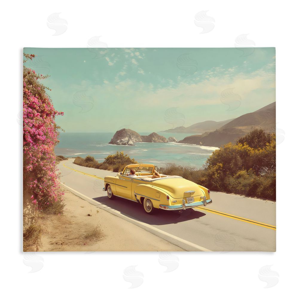 Franklyn Gregory Vintage Yellow Ride Stretched Canvas Wall Art Print