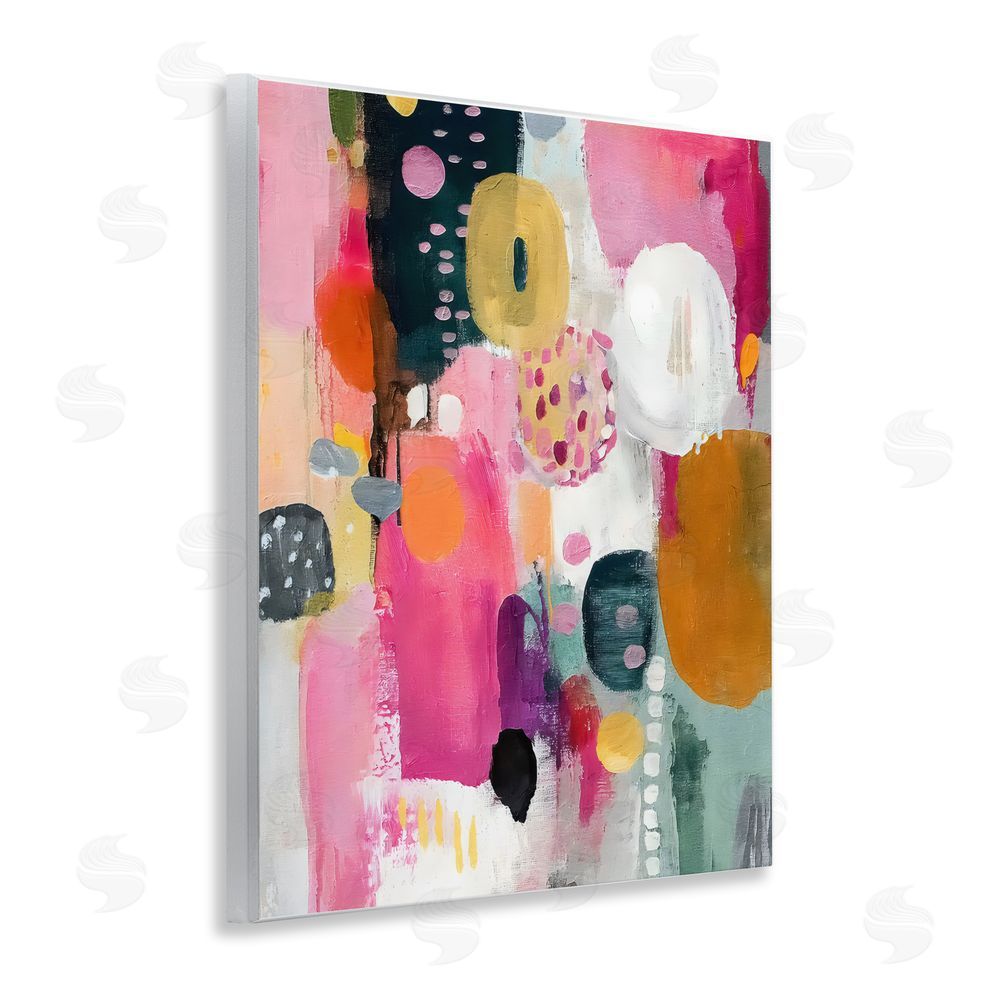 Riley B Abstract Blooms Cascade Wall Plaque Art Print with White Foil Wrap