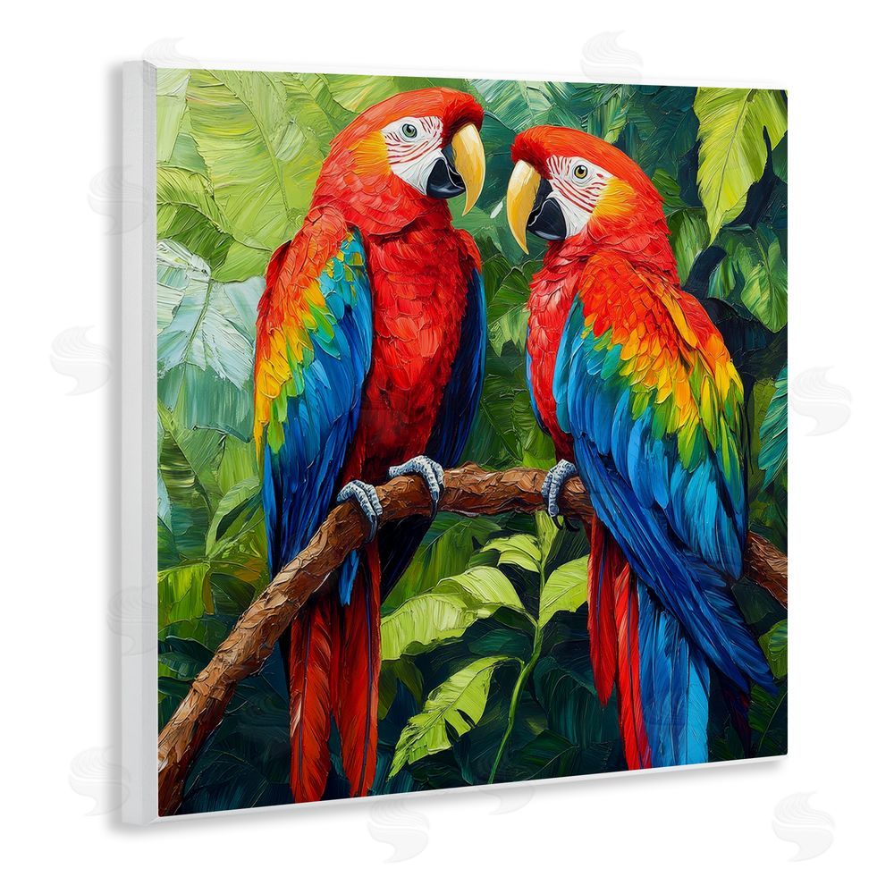 Petal Prints Design Tropical Parrot Pair Wall Plaque Printed Art