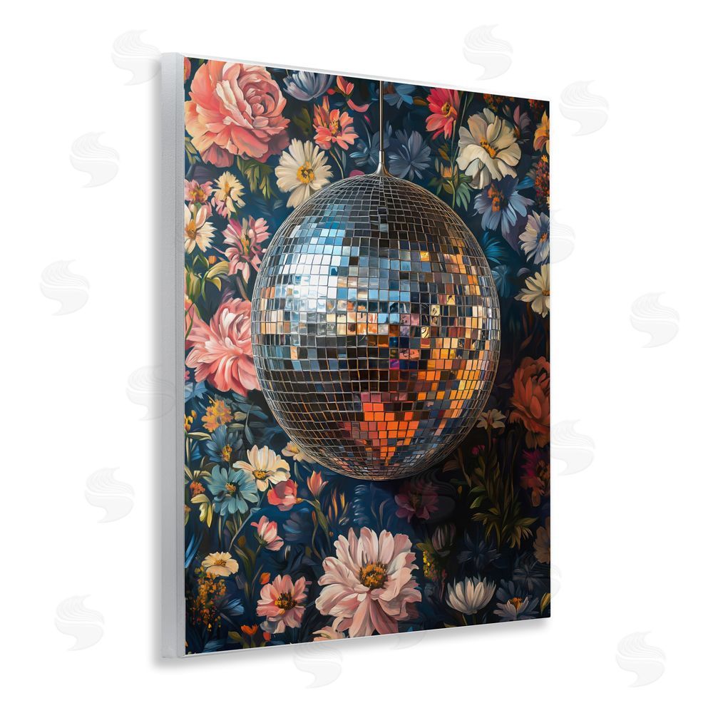 LSR Design Studio Floral Disco Ball Reflection Wall Plaque Home Decor Art Print