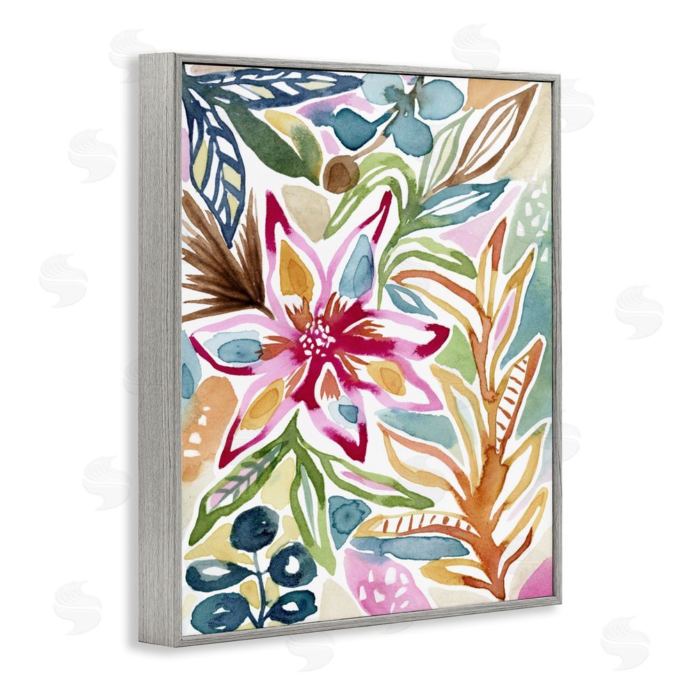 Lisa Nohren Vibrant Garden Impressions Gray Framed Giclee Wall Art Print