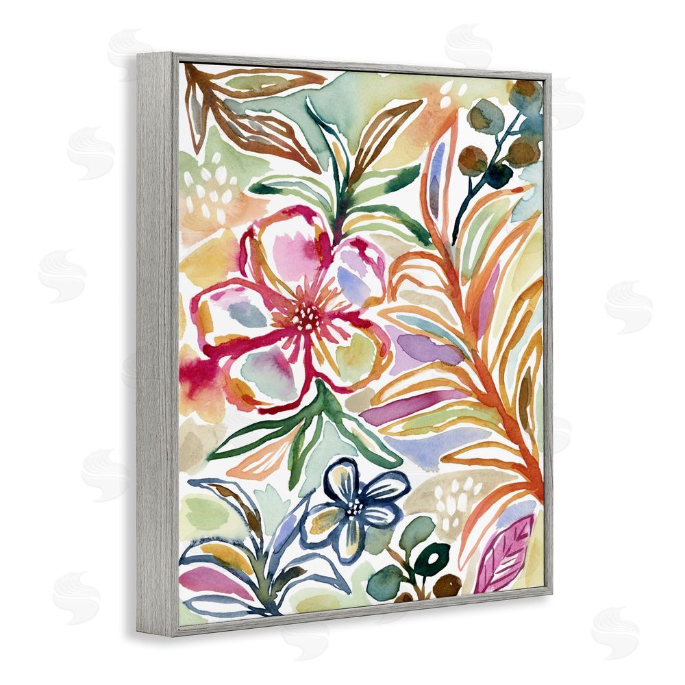 Lisa Nohren Colorful Garden Impressions Gray Framed Giclee Wall Art Print