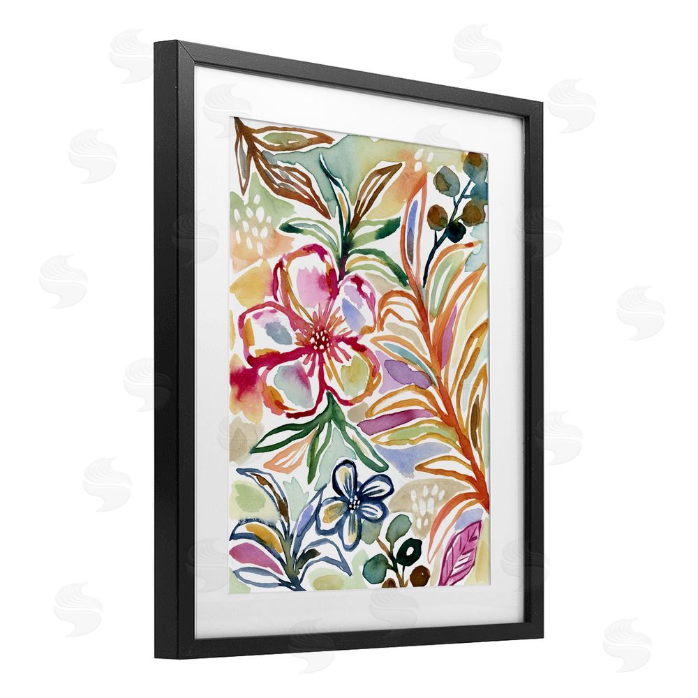 Lisa Nohren Colorful Garden Impressions Black Framed Print Under Glass Wall Art