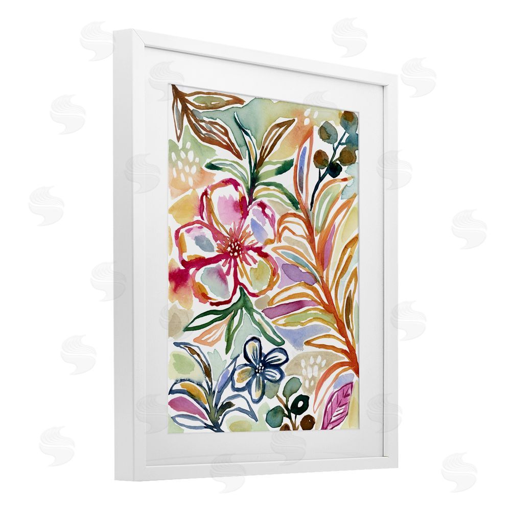 Lisa Nohren Colorful Garden Impressions White Framed Print Under Glass Wall Art