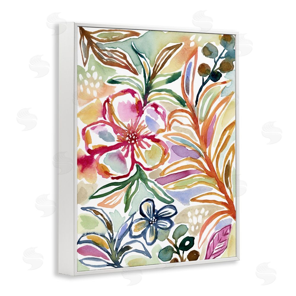 Lisa Nohren Colorful Garden Impressions White Framed Giclee Wall Art Print