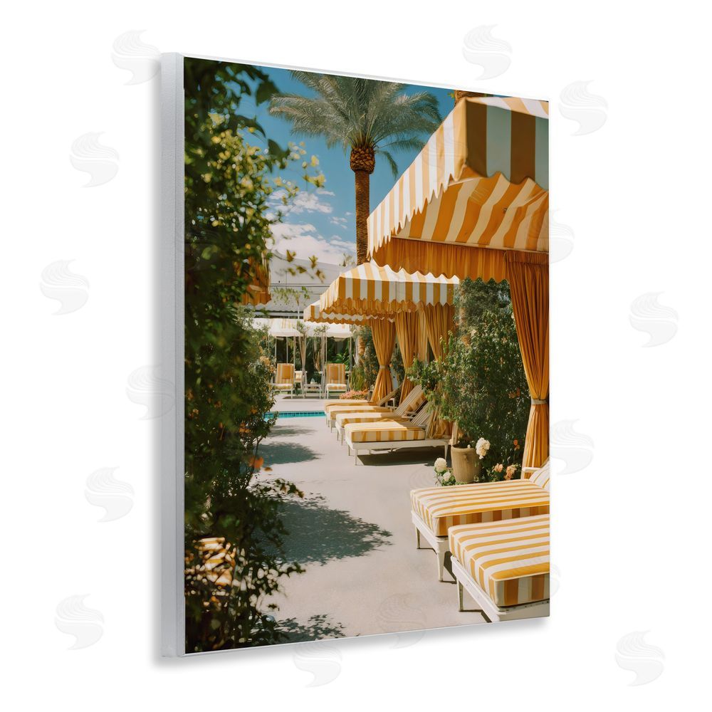 Franklyn Gregory Vintage Cabanas at Poolside Wall Plaque Printed Art
