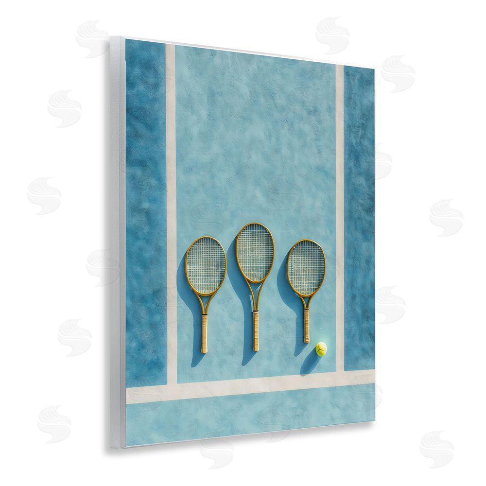 Franklyn Gregory Tennis Racket Trio Wooden Wall Plaque Art Print