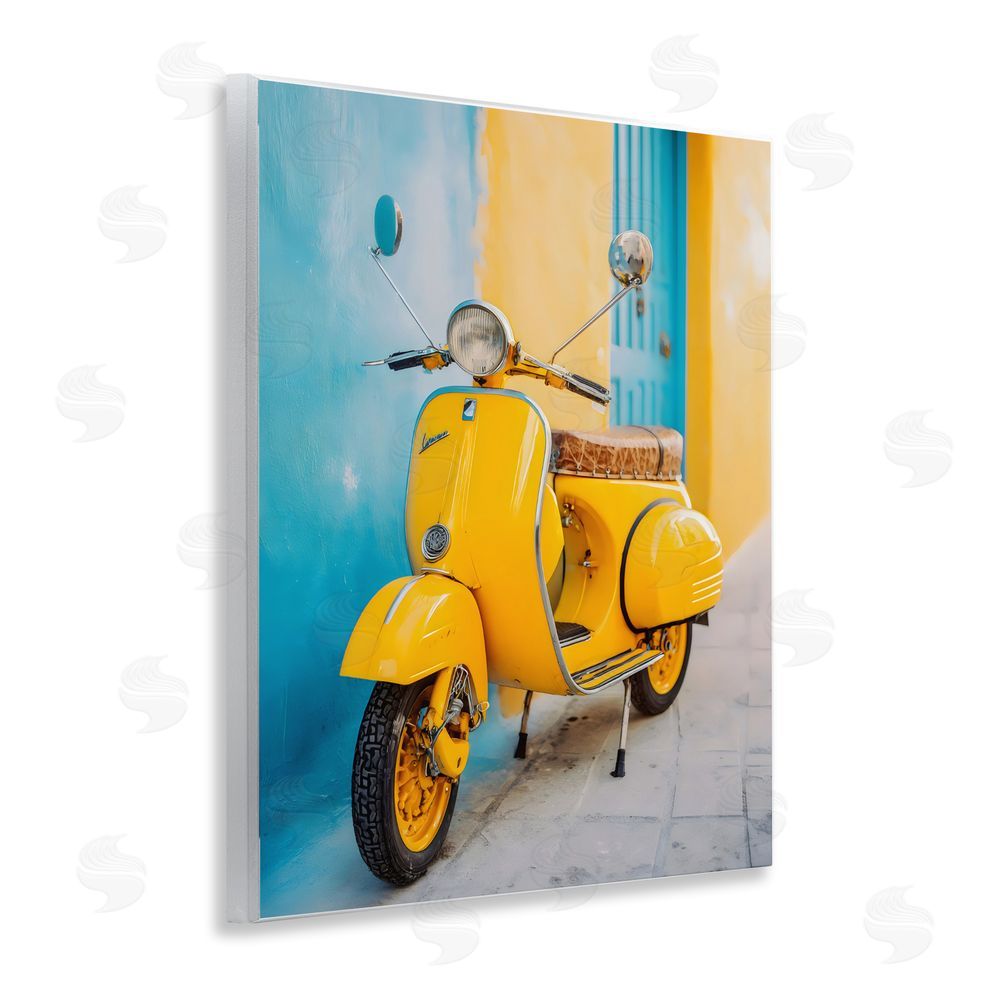 Franklyn Gregory Sunny Ride Vintage Moped Wall Plaque Printed Art