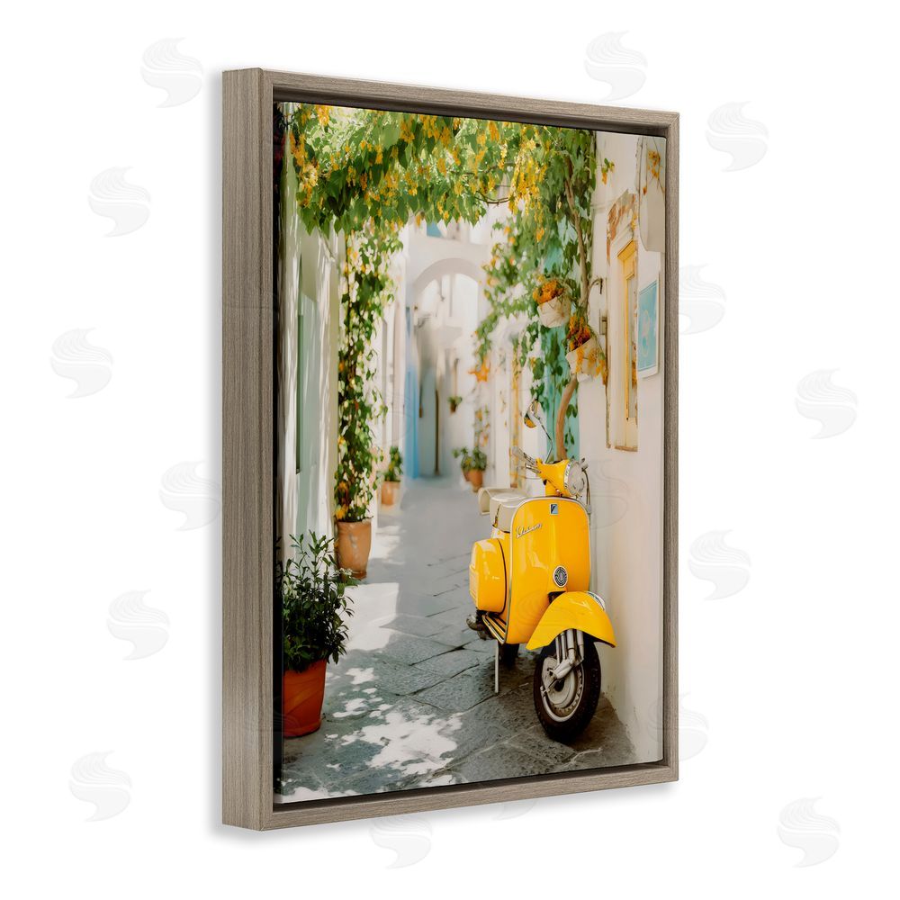 Franklyn Gregory Vacation Ride Through Alley Brown Floating Framed Canvas Wall Art Print