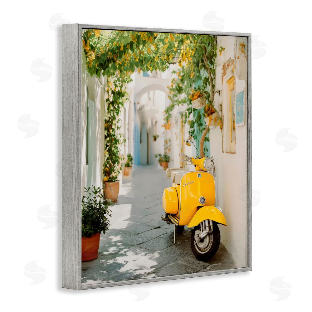 Franklyn Gregory Vacation Ride Through Alley Gray Framed Giclee Wall Art Print