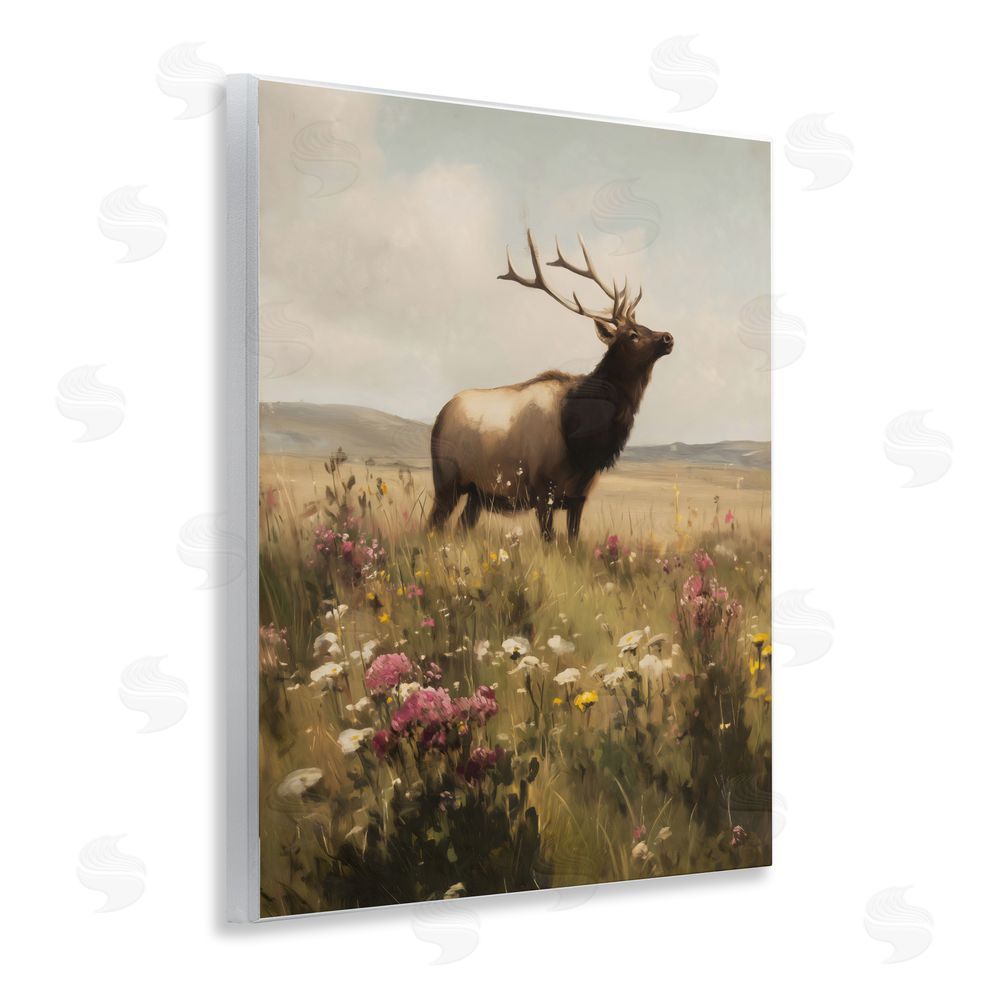 Arlington Prints Elk in the Wildflower Meadow Wall Plaque Home Decor Art Print