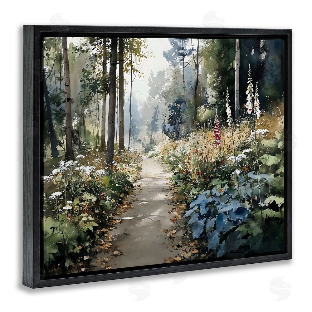 Franklyn Gregory Foliage Forest at Dusk Black Floating Framed Canvas Wall Art
