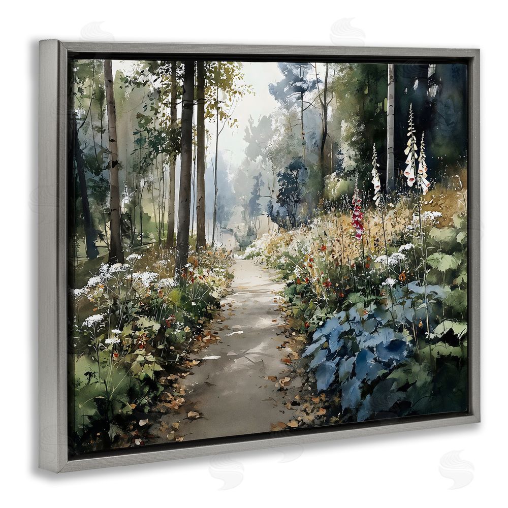 Franklyn Gregory Foliage Forest at Dusk Gray Floating Framed Canvas Wall Art