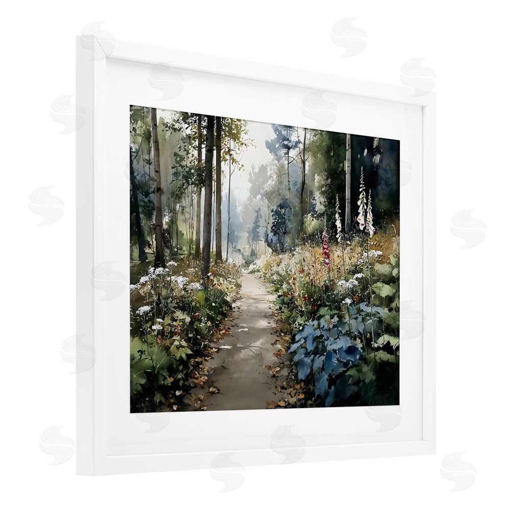 Franklyn Gregory Foliage Forest at Dusk White Framed Print Under Glass Wall Art