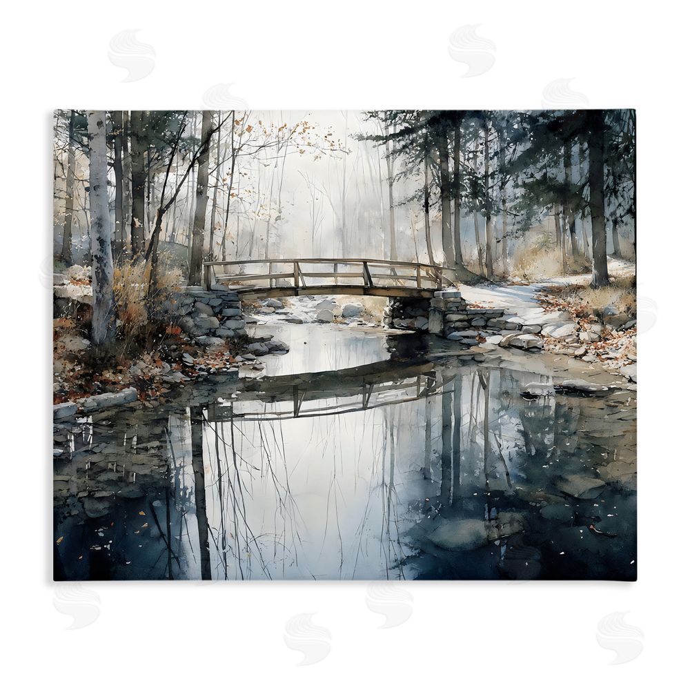 Franklyn Gregory Stone Bridge over Stream Stretched Canvas Wall Art Print