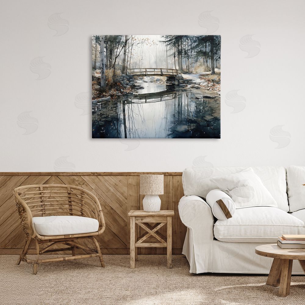 Franklyn Gregory Stone Bridge over Stream Stretched Canvas on Wall