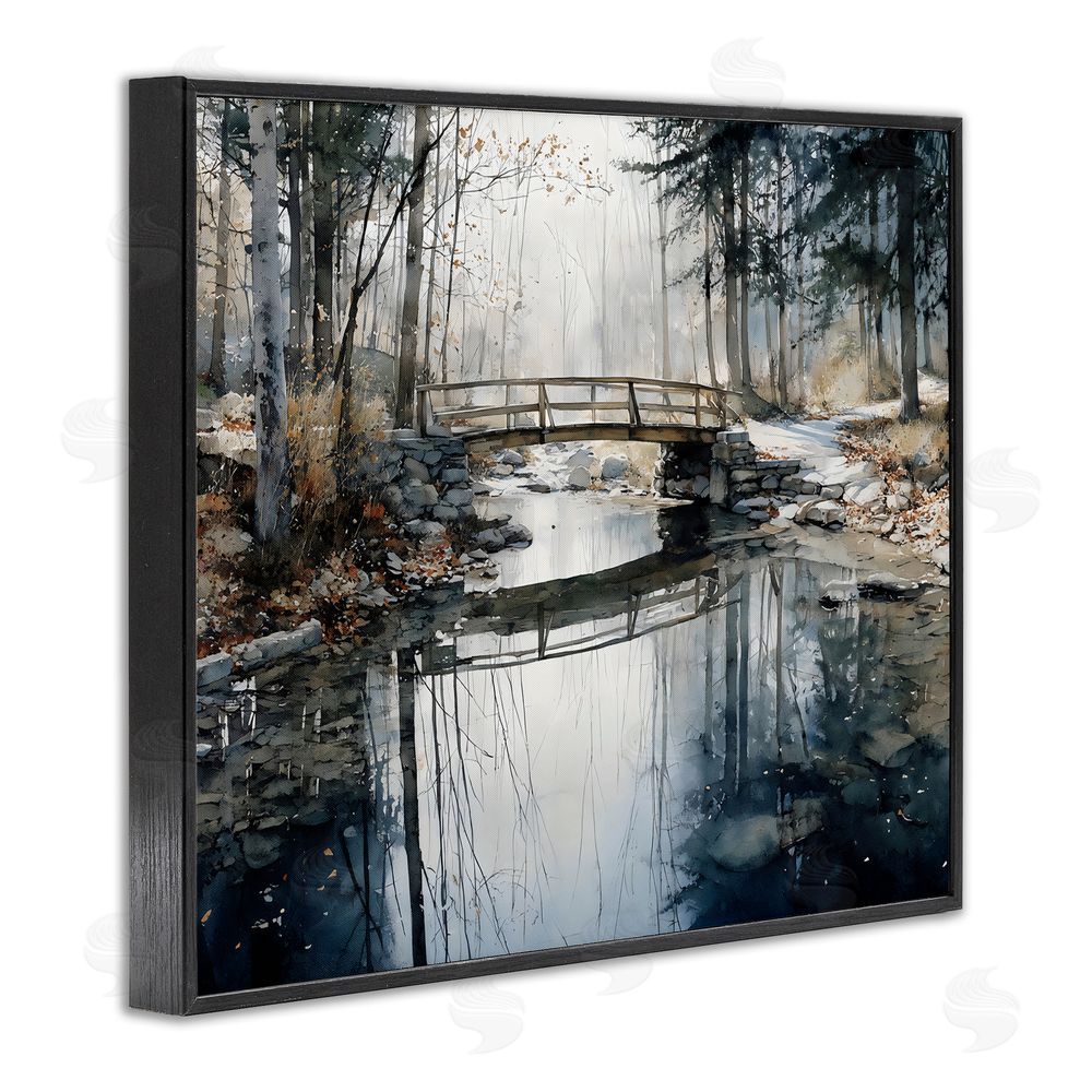 Franklyn Gregory Stone Bridge over Stream Black Framed Giclee Wall Art Print