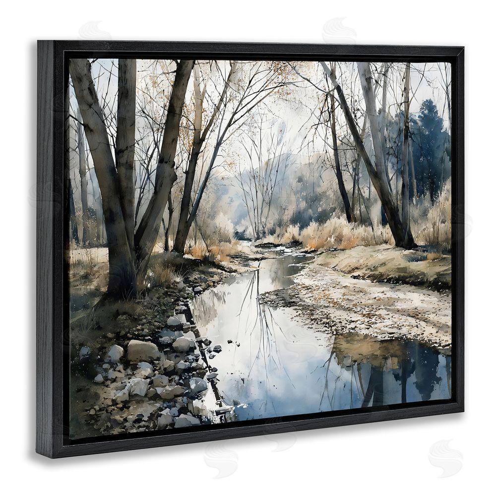 Franklyn Gregory Serene Reflections at Autumn Creek Black Floating Framed Canvas Wall Art Print