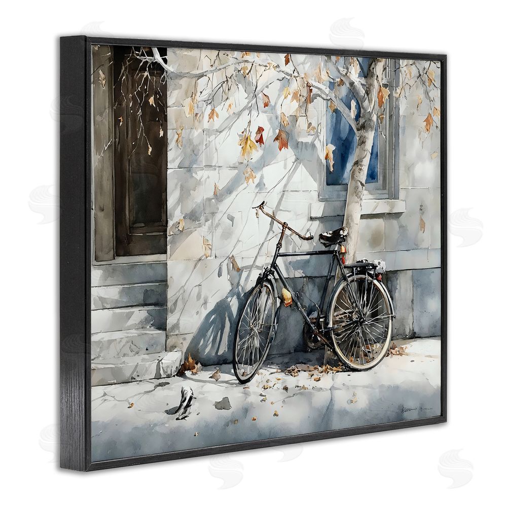 Franklyn Gregory Autumn Ride on Quiet Street Black Framed Giclee Wall Art Print