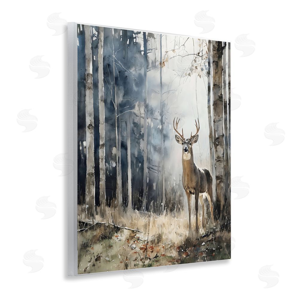 Franklyn Gregory Deer In The Woods Wall Plaque with Fixed Lithograph Print