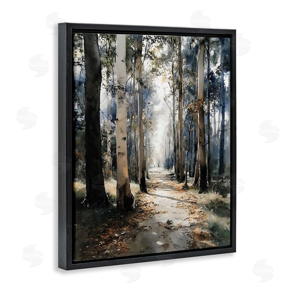 Franklyn Gregory Path in Autumn Light Black Floating Framed Canvas Wall Art