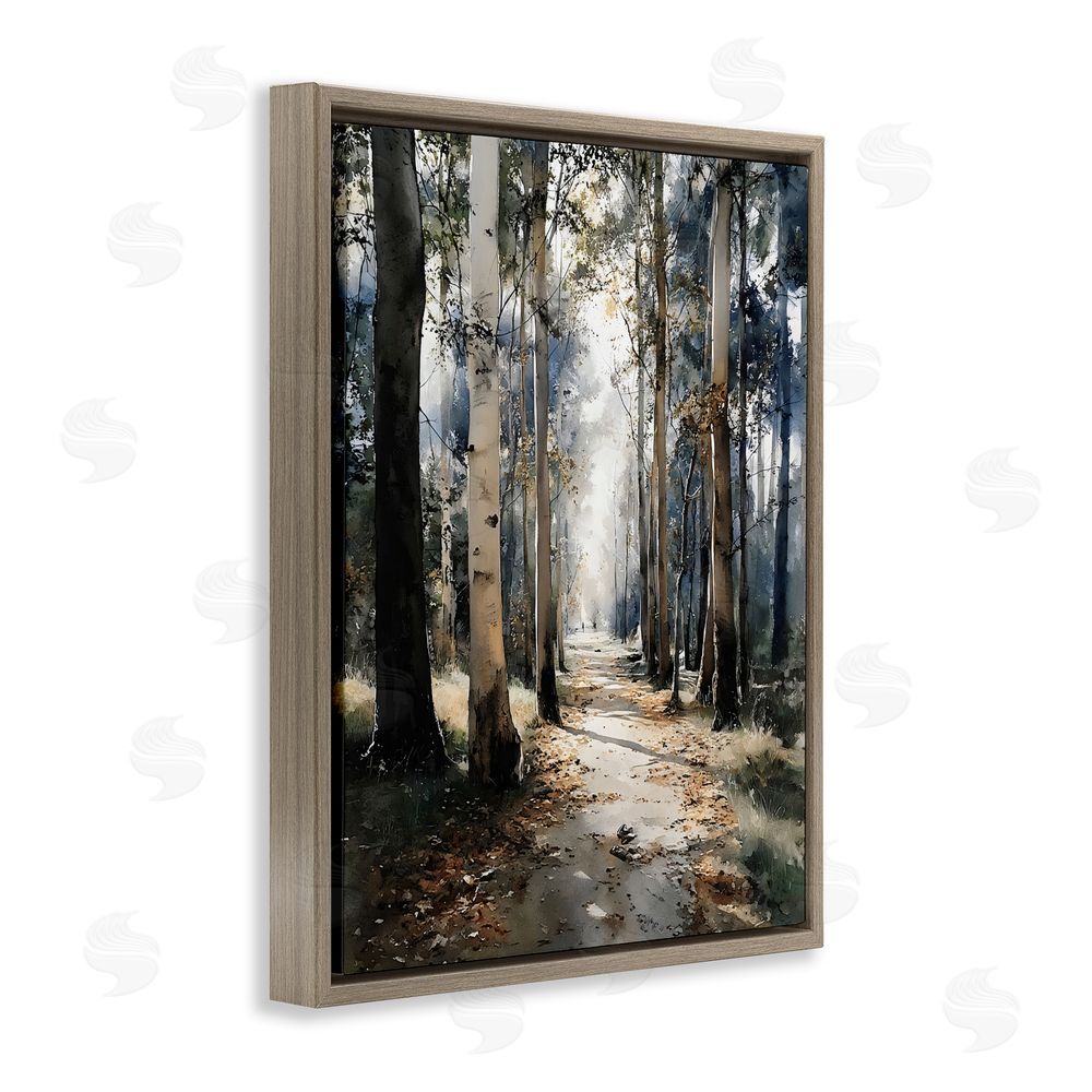 Franklyn Gregory Path in Autumn Light Brown Floating Framed Canvas Wall Art