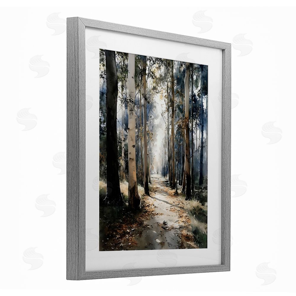 Franklyn Gregory Path in Autumn Light Gray Framed Print Under Glass Wall Art