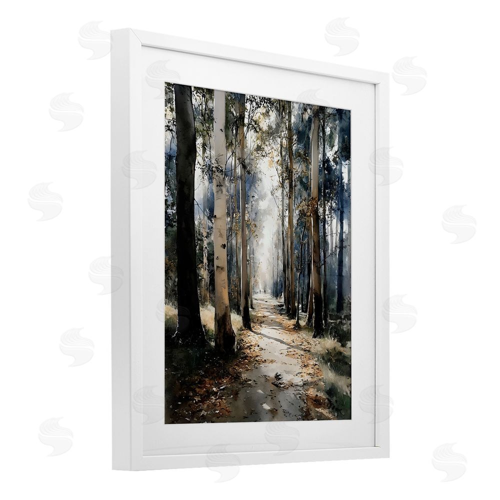Franklyn Gregory Path in Autumn Light White Framed Print Under Glass Wall Art