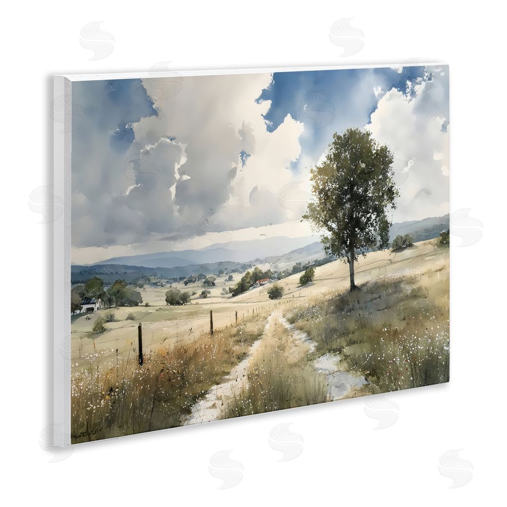 Franklyn Gregory Wagon Road Through Meadow Wall Plaque Printed Art