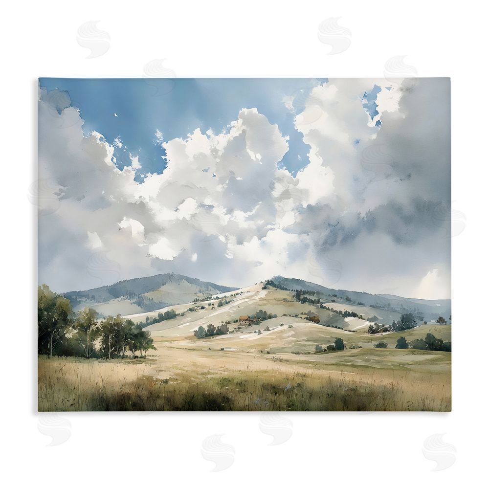 Franklyn Gregory Tranquil Hills Meadow Stretched Canvas Wall Art Print