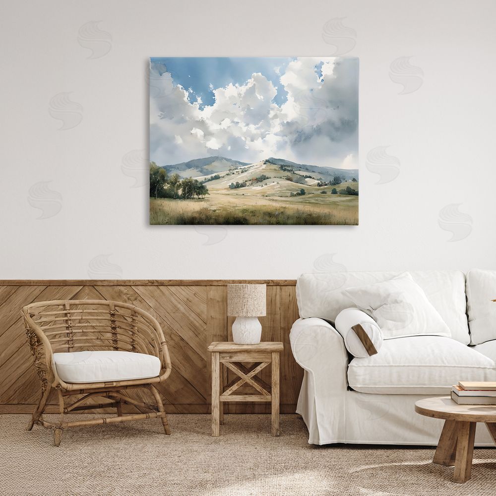 Franklyn Gregory Tranquil Hills Meadow Stretched Canvas on Wall