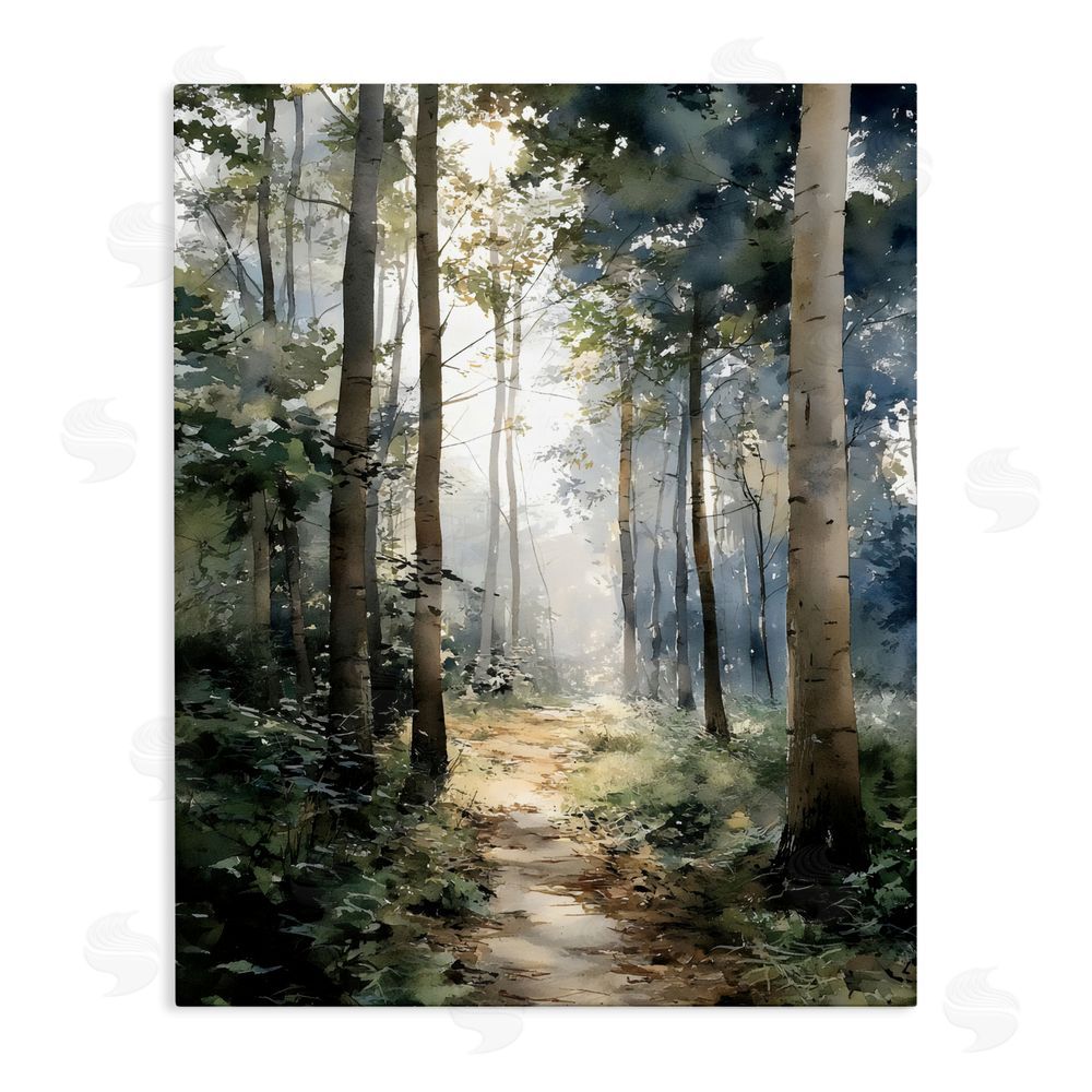 Franklyn Gregory Forest Path in Morning Stretched Canvas Wall Art