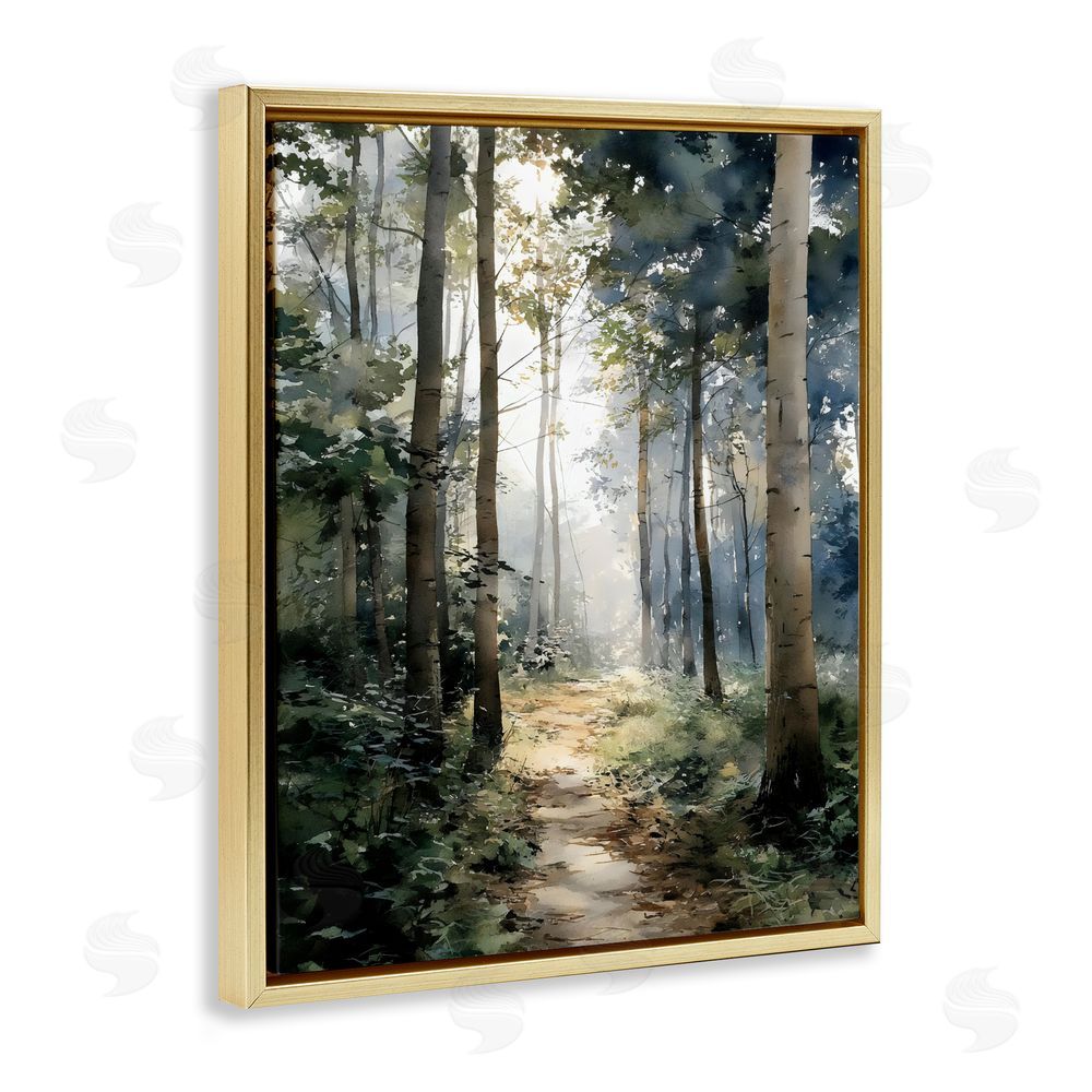Franklyn Gregory Forest Path in Morning Gold Floating Framed Canvas Wall Art