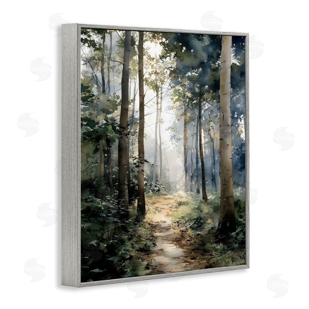 Franklyn Gregory Forest Path in Morning Gray Framed Giclee Wall Art